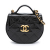 Chanel Mini CC Quilted Patent Leather Top Handle Clutch with Chain Secondhand