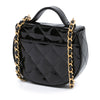 Chanel Mini CC Quilted Patent Leather Top Handle Clutch with Chain Secondhand
