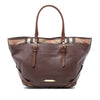 Secondhand Burberry Medium House Check Trimmed Leather Salisbury Tote