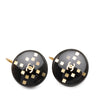 Chanel CC Resin and Gold Plated Round Lever Backs Earrings Secondhand