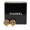 Chanel Gold Plated CC Rhinestones Clip On Earrings Secondhand