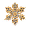 Chanel CC Gold Plated Crystal Snowflake Pin Brooch Secondhand