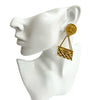 Chanel CC Gold Plated Classic Quilted Flap Medallion Clip On Earrings Secondhand