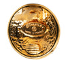 Chanel Gold Plated Logo Round Clip On Earrings Secondhand