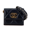 Chanel Lambskin 19 Flap Coin Purse With Chain Secondhand