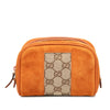 Gucci GG Canvas Trimmed Suede Pouch Secondhand