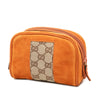 Gucci GG Canvas Trimmed Suede Pouch Secondhand