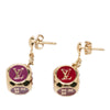 Louis Vuitton Gold Plated Enamel Gamble Dice Drop Push Back Earrings Secondhand