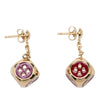 Louis Vuitton Gold Plated Enamel Gamble Dice Drop Push Back Earrings Secondhand