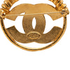 Chanel Gold Plated CC Spring Round Brooch Secondhand