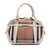 Burberry Small Leather Trimmed House Check Canvas Bridle Orchard Satchel Secondhand