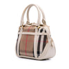 Burberry Small Leather Trimmed House Check Canvas Bridle Orchard Satchel Secondhand