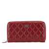 Secondhand Chanel CC Quilted Caviar Zip Around Long Wallet