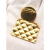Chanel CC Gold Plated Medallion Quilted Flap Bag Brooch Secondhand