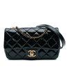 Chanel Paris-Salzburg Small Patent and Goatskin CC Eyelet Flap Secondhand