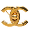 Chanel CC Gold Plated Turn Lock Brooch Secondhand