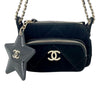 Chanel Coco Neige Velvet Effect Nylon Clutch with Chain Secondhand