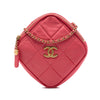 Chanel CC Quilted Lambskin Diamond Clutch with Chain Secondhand