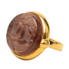 Chanel CC Gold Plated and Glass Round Ring Secondhand