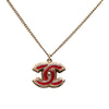 Chanel CC Gold Plated Enamel Pendant Necklace Secondhand