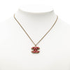 Secondhand Chanel CC Gold Plated Enamel Pendant Necklace