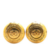 Chanel Gold Plated CC Round Clip on Earrings Secondhand