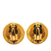 Chanel Gold Plated CC Round Clip on Earrings Secondhand
