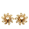 Chanel Gold Plated CC Sun Clip on Earrings Secondhand