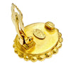 Chanel CC Gold Plated and Enamel Button Clip On Earrings Secondhand