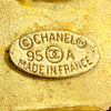 Chanel CC Gold Plated and Enamel Button Clip On Earrings Secondhand