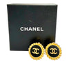 Chanel CC Gold Plated and Enamel Button Clip On Earrings Secondhand