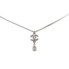 Chanel Silver CC Crystal Studded Cube Pendant Necklace Secondhand
