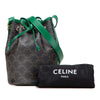 Celine Small Triomphe Coated Canvas Drawstring Bucket Bag Secondhand