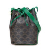 Celine Small Triomphe Coated Canvas Drawstring Bucket Bag Secondhand