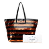 Prada Satin Sequin Stripes Tote Secondhand