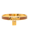 Hermès Gold Plated Epsom Kelly Cadena Lock Bangle Bracelet Secondhand