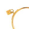 Hermès Gold Plated Epsom Kelly Cadena Lock Bangle Bracelet Secondhand
