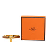 Hermès Gold Plated Epsom Kelly Cadena Lock Bangle Bracelet Secondhand