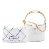 Chanel CC Quilted Lambskin Top Handle Round Vanity Case with Chain Secondhand