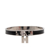 Hermès Palladium Plated Leather Kelly Cadena Lock Bangle Bracelet Secondhand