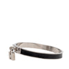 Hermès Palladium Plated Leather Kelly Cadena Lock Bangle Bracelet Secondhand
