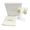 Dior Gold Plated Faux Pearl and Strass Logo Drop Tribales Push Back Earrings Secondhand