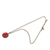 Chanel CC Gold Plated Resin Crossbones Round Pendant Necklace Secondhand