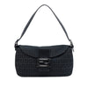 Fendi Zucchino Canvas Double Flap Shoulder Bag Secondhand