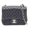 Chanel Mini Square Classic Chevron Lambskin Single Flap Secondhand