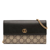 Secondhand Gucci Bicolor GG Marmont Calfskin and GG Supreme Wallet on Chain