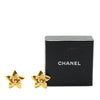 Chanel Gold Plated CC Flower Clip On Earrings Secondhand