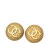 Chanel CC Gold Plated Round Clip On Earrings Secondhand