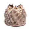 Chanel Small Metallic Lambskin Coco Pleats Drawstring Bucket Bag Secondhand