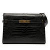 Saint Laurent Medium Shiny Croc Embossed Manhattan Shoulder Bag Secondhand